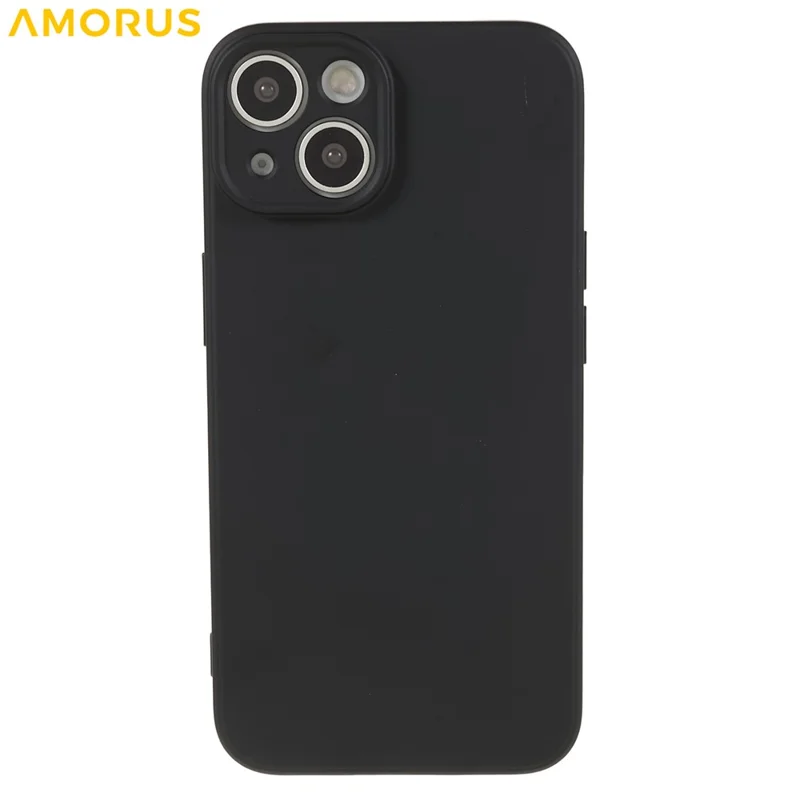 AMORUS For iPhone 13 Case Precise Cutouts TPU Fiber Lining Shockproof Phone Cover - Black