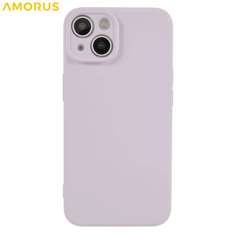 AMORUS For iPhone 13 Case Precise Cutouts TPU Fiber Lining Shockproof Phone Cover - Purple