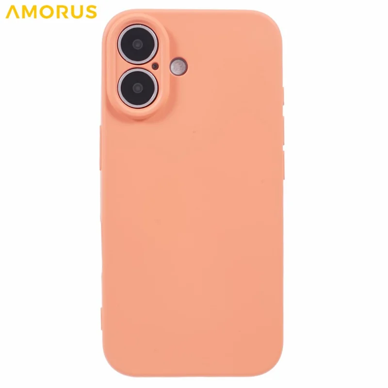 Étui pour iPhone 16 AMORUS Découpes précises Doublure en fibre TPU Coque de téléphone antichoc - Orange