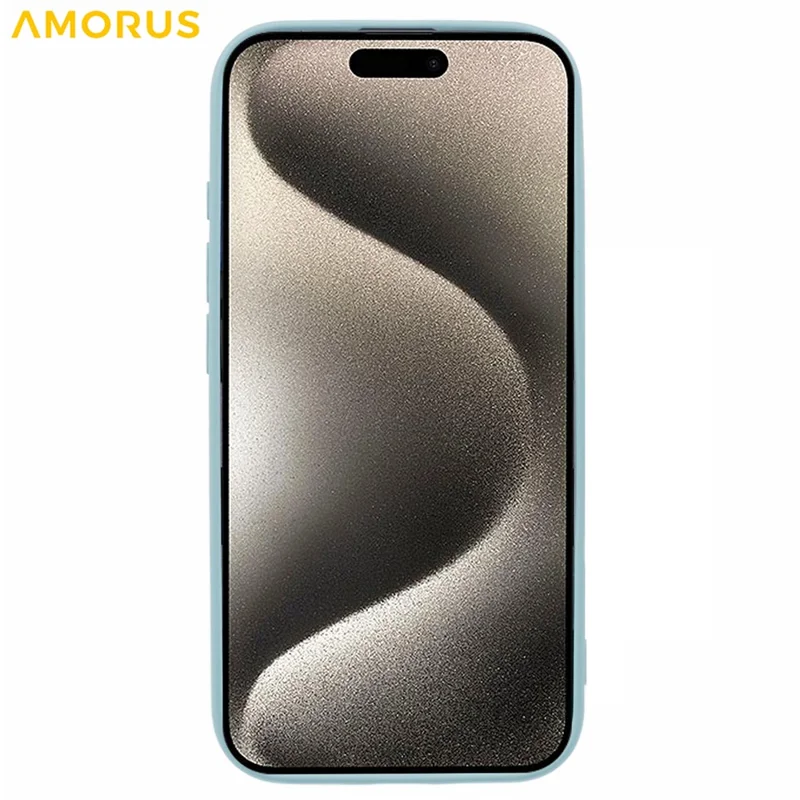 AMORUS For iPhone 16 Case Precise Cutouts TPU Fiber Lining Shockproof Phone Cover - Baby Blue