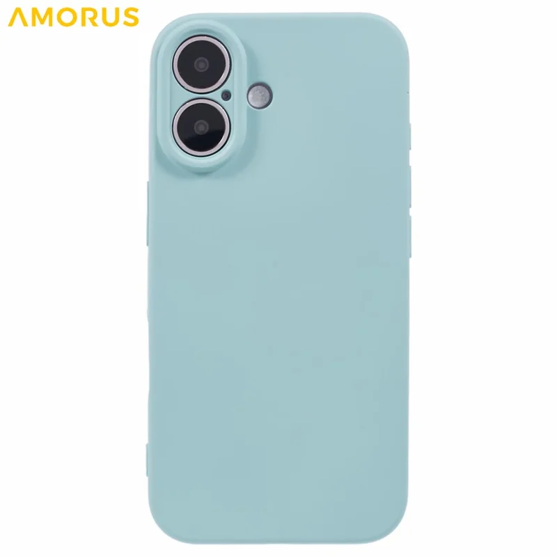 AMORUS For iPhone 16 Case Precise Cutouts TPU Fiber Lining Shockproof Phone Cover - Baby Blue