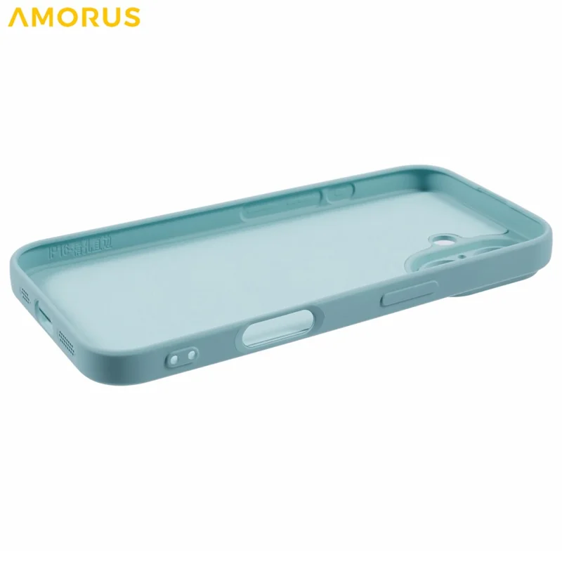 AMORUS For iPhone 16 Case Precise Cutouts TPU Fiber Lining Shockproof Phone Cover - Baby Blue