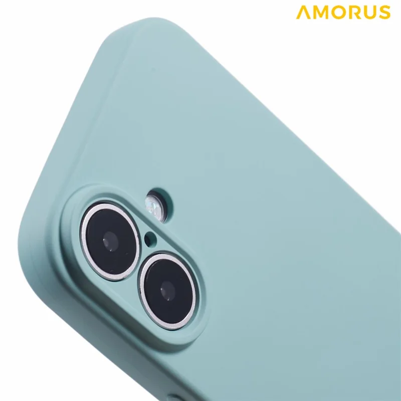 AMORUS For iPhone 16 Case Precise Cutouts TPU Fiber Lining Shockproof Phone Cover - Baby Blue