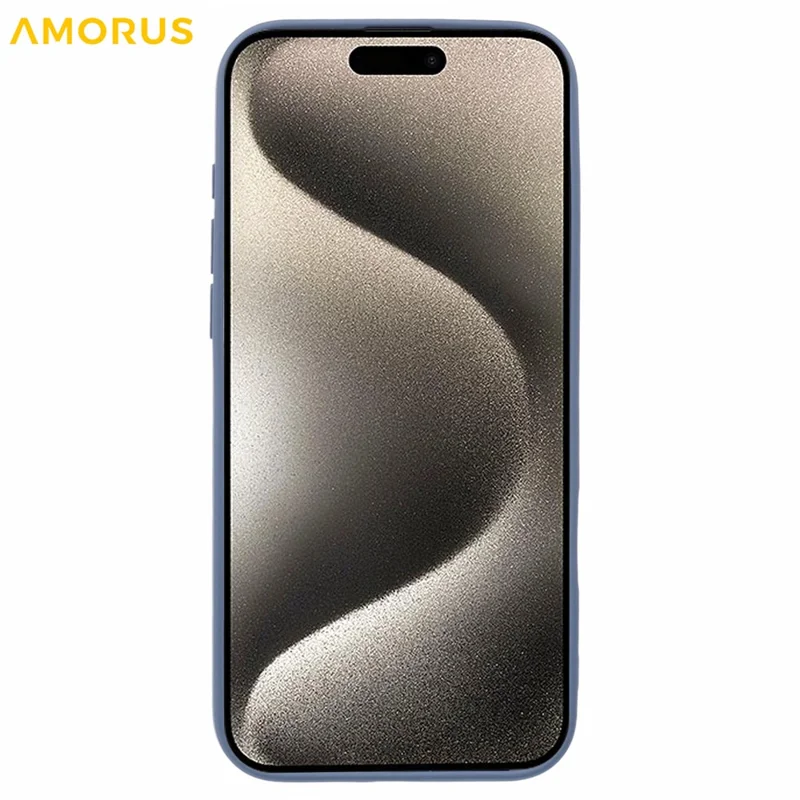 AMORUS Für iPhone 16 Pro Max Hülle Präzise Aussparungen TPU-Faser-Futter Stoßfeste Handyhülle - Lavendel Grau