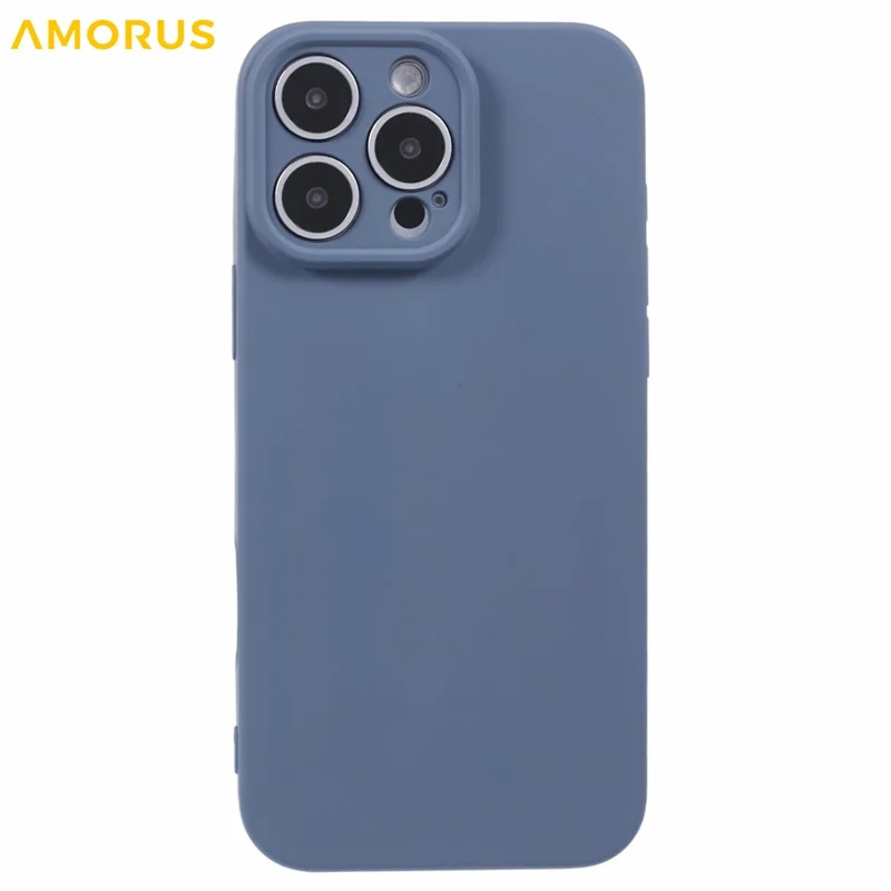 AMORUS Für iPhone 16 Pro Max Hülle Präzise Aussparungen TPU-Faser-Futter Stoßfeste Handyhülle - Lavendel Grau