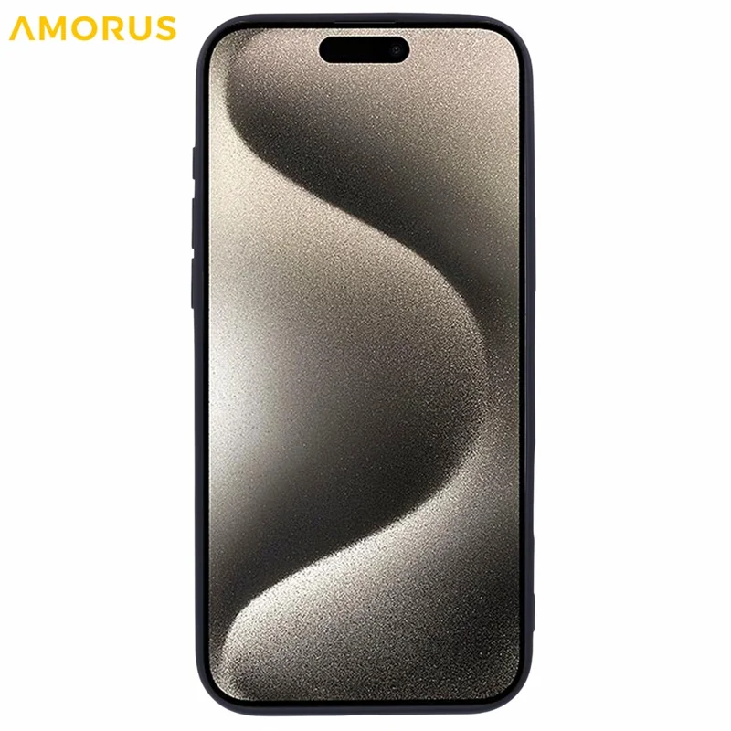 AMORUS For iPhone 16 Pro Max Case Precise Cutouts TPU Fiber Lining Shockproof Phone Cover - Black