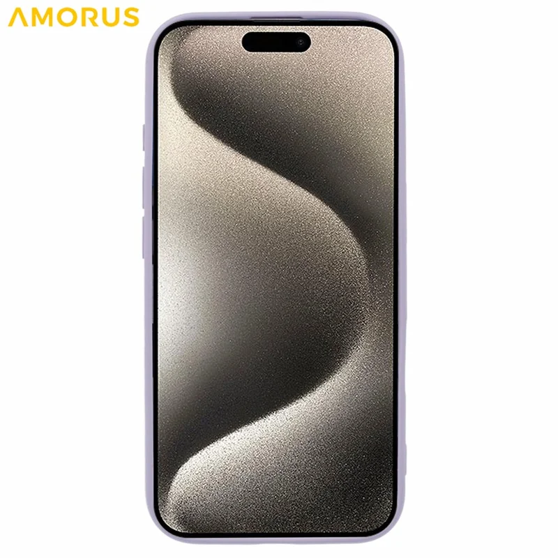 AMORUS For iPhone 16 Plus Case Precise Cutouts TPU Fiber Lining Shockproof Phone Cover - Purple