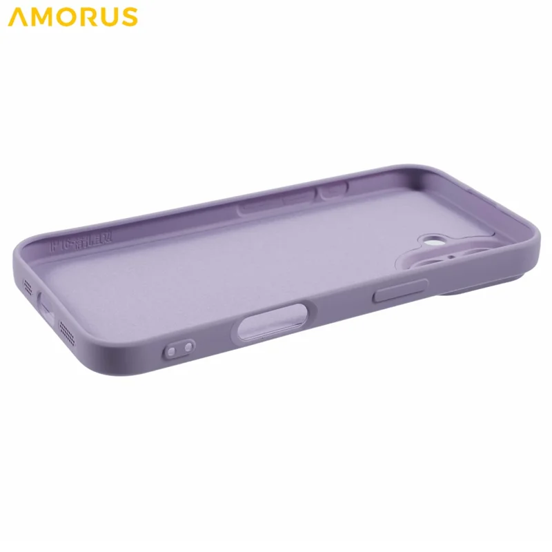 AMORUS For iPhone 16 Plus Case Precise Cutouts TPU Fiber Lining Shockproof Phone Cover - Purple