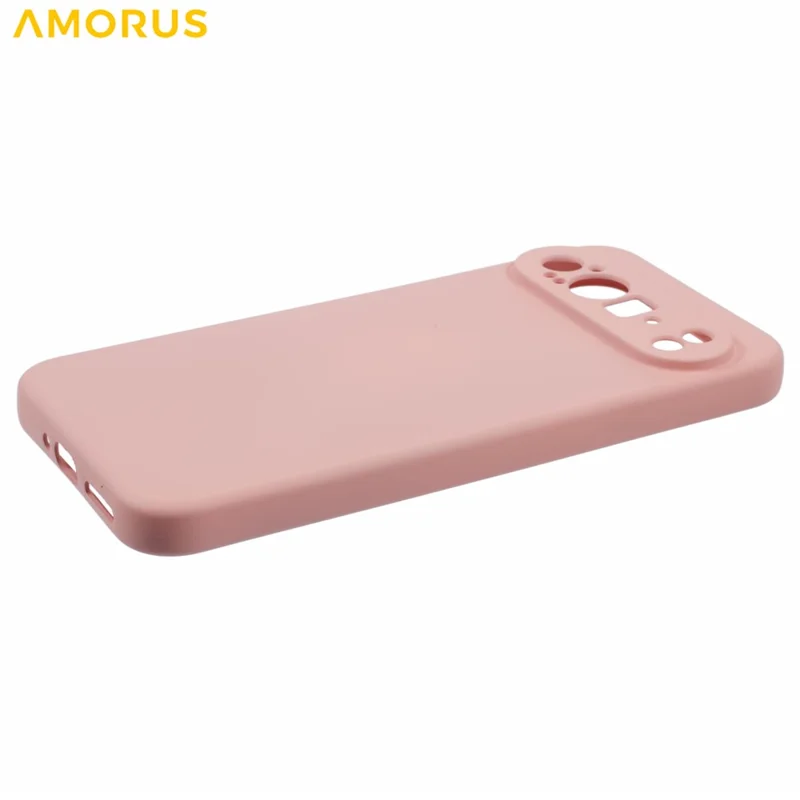 AMORUS For Google Pixel 9 Pro XL Case Precise Cutouts TPU Fiber Lining Shockproof Phone Cover - Pink