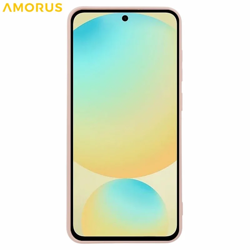 Étui pour Samsung Galaxy S24 FE AMORUS - Couvercle de téléphone antichoc avec doublure en fibre TPU et découpes précises - Rose