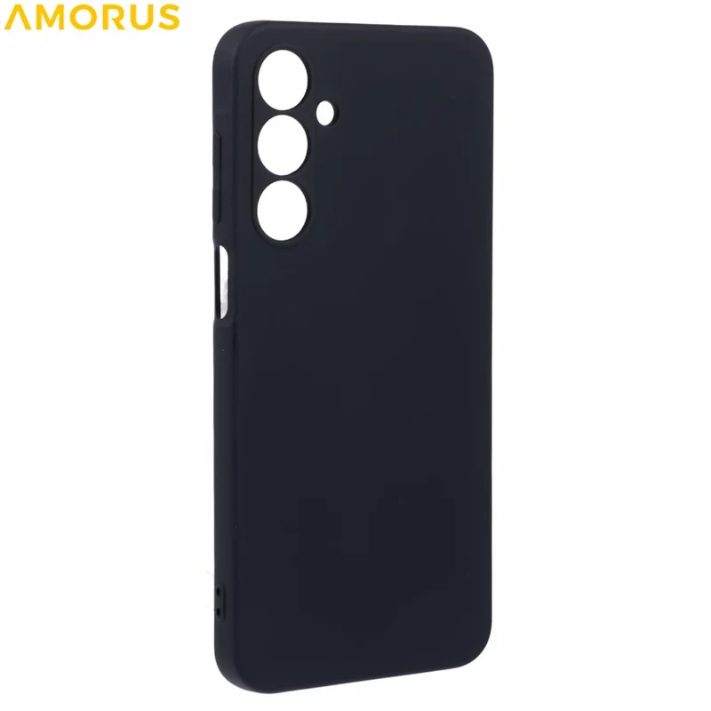AMORUS For Samsung Galaxy A16 5G  /  4G Case Precise Cutouts TPU Fiber Lining Shockproof Phone Cover - Black