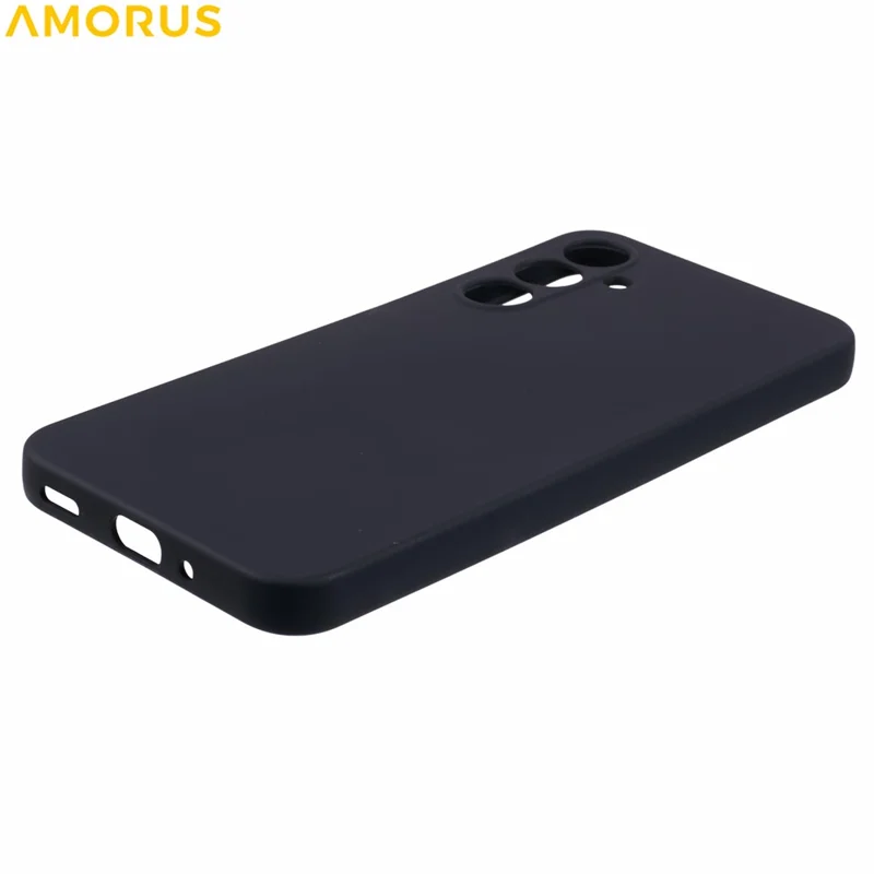 AMORUS For Samsung Galaxy A16 5G  /  4G Case Precise Cutouts TPU Fiber Lining Shockproof Phone Cover - Black