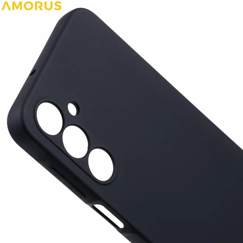 AMORUS For Samsung Galaxy A16 5G  /  4G Case Precise Cutouts TPU Fiber Lining Shockproof Phone Cover - Black