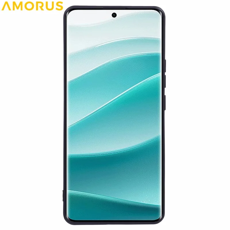 AMORUS Para Xiaomi Redmi Note 14 Pro 5G / Poco X7 5G Capa Cortes Precisos Forro de Fibra TPU à Prova de Choques Capa de Telefone - Preto