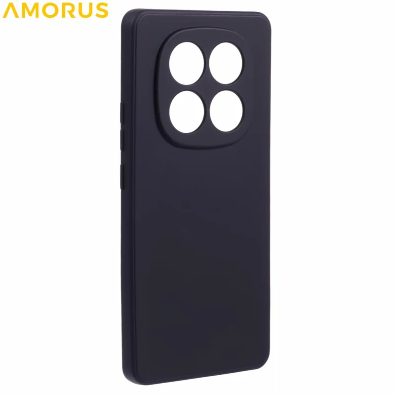 AMORUS Para Xiaomi Redmi Note 14 Pro 5G / Poco X7 5G Capa Cortes Precisos Forro de Fibra TPU à Prova de Choques Capa de Telefone - Preto