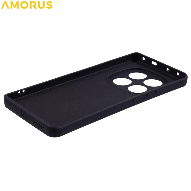 AMORUS Para Xiaomi Redmi Note 14 Pro 5G / Poco X7 5G Capa Cortes Precisos Forro de Fibra TPU à Prova de Choques Capa de Telefone - Preto
