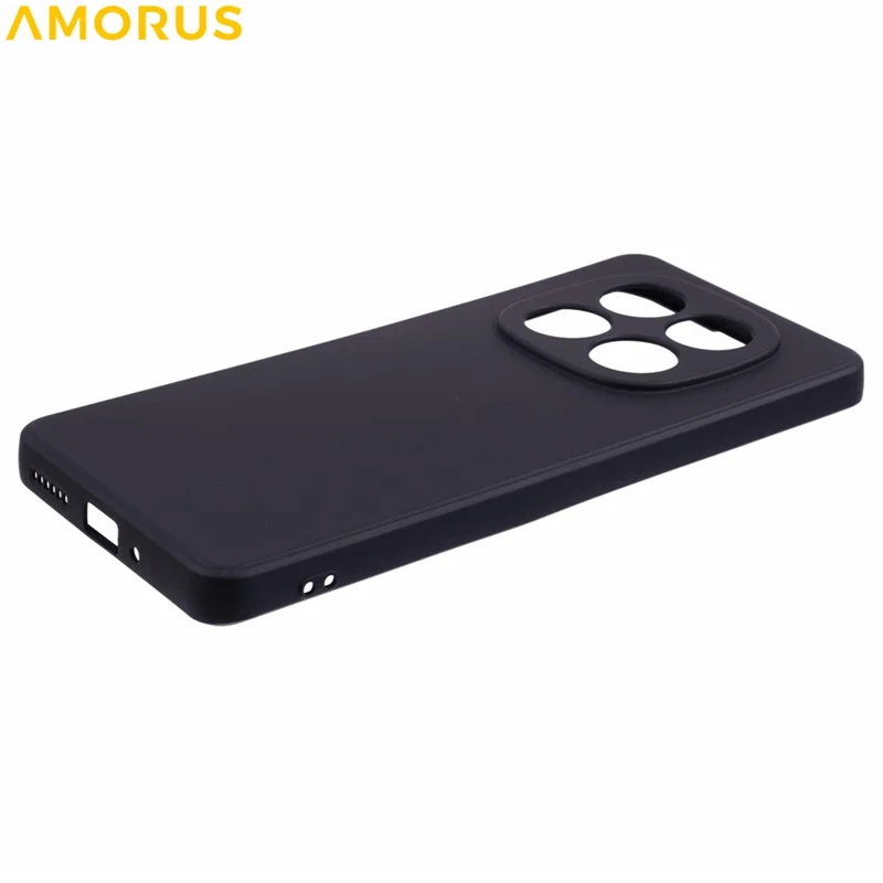 AMORUS Para Xiaomi Redmi Note 14 Pro 5G / Poco X7 5G Capa Cortes Precisos Forro de Fibra TPU à Prova de Choques Capa de Telefone - Preto