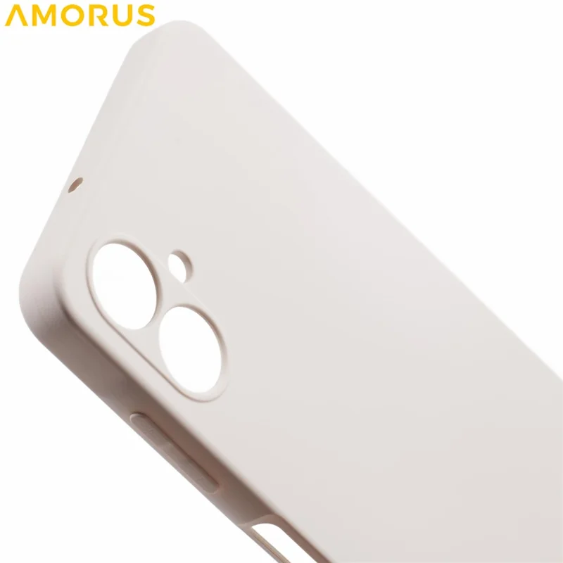 AMORUS Для чехла Samsung Galaxy A06 4G Точные вырезы TPU Волокнистая подкладка Противоударный чехол для телефона - Белый