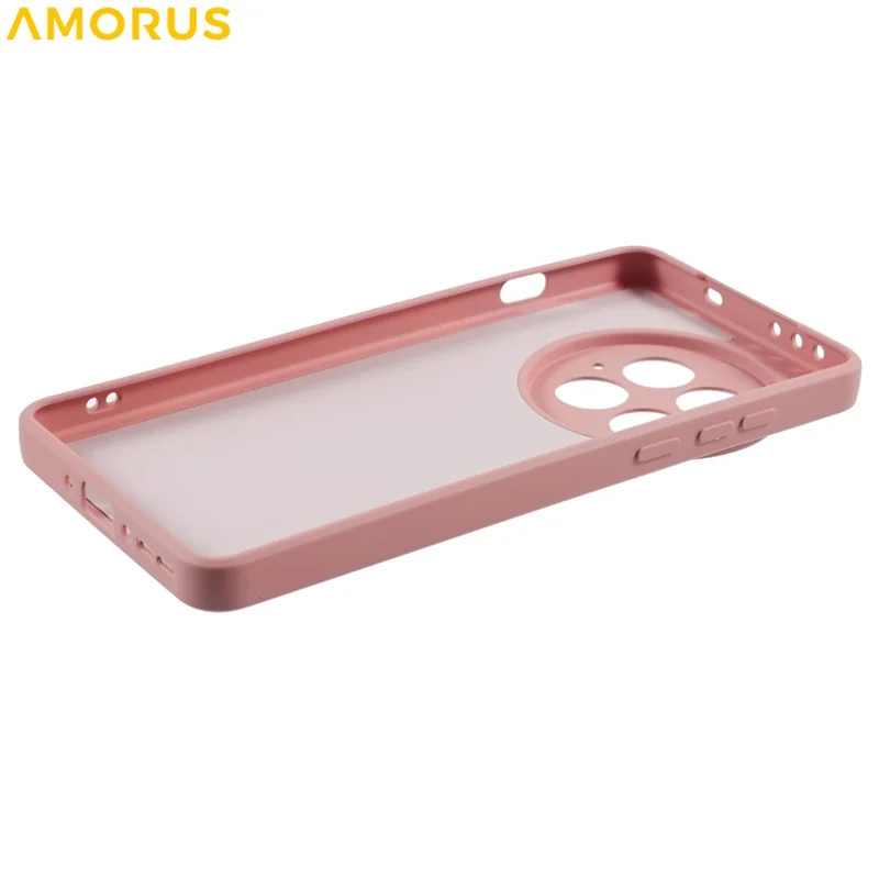 AMORUS For OnePlus 13 Case Precise Cutouts TPU Fiber Lining Shockproof Phone Cover - Pink