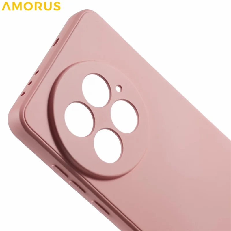 AMORUS For OnePlus 13 Case Precise Cutouts TPU Fiber Lining Shockproof Phone Cover - Pink