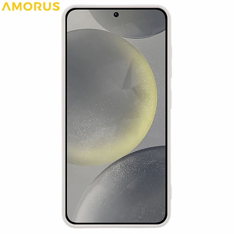AMORUS For Samsung Galaxy S25+ Case Precise Cutouts TPU Fiber Lining Shockproof Phone Cover - White