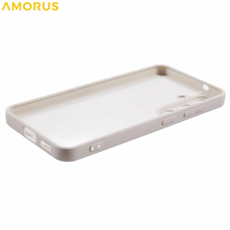 AMORUS For Samsung Galaxy S25+ Case Precise Cutouts TPU Fiber Lining Shockproof Phone Cover - White