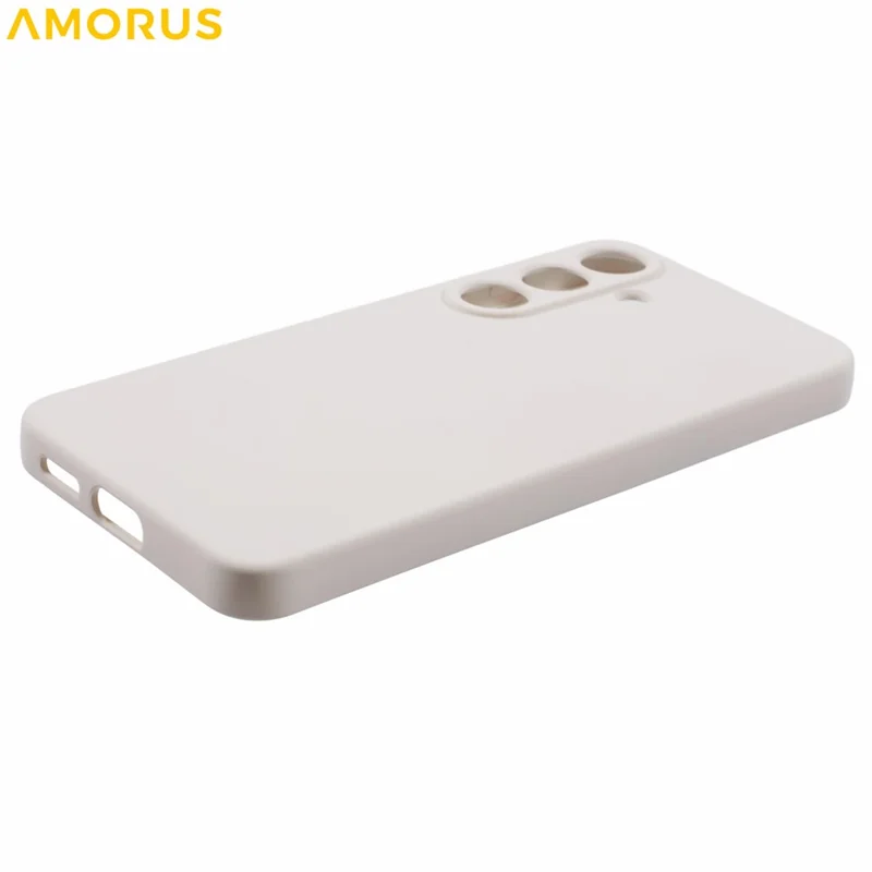 AMORUS For Samsung Galaxy S25+ Case Precise Cutouts TPU Fiber Lining Shockproof Phone Cover - White