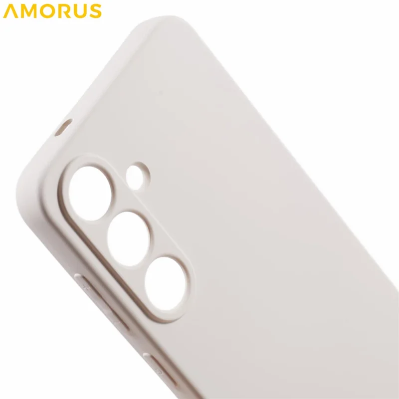 AMORUS For Samsung Galaxy S25+ Case Precise Cutouts TPU Fiber Lining Shockproof Phone Cover - White