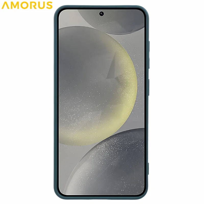 AMORUS For Samsung Galaxy S25 Case Precise Cutouts TPU Fiber Lining Shockproof Phone Cover - Army Green