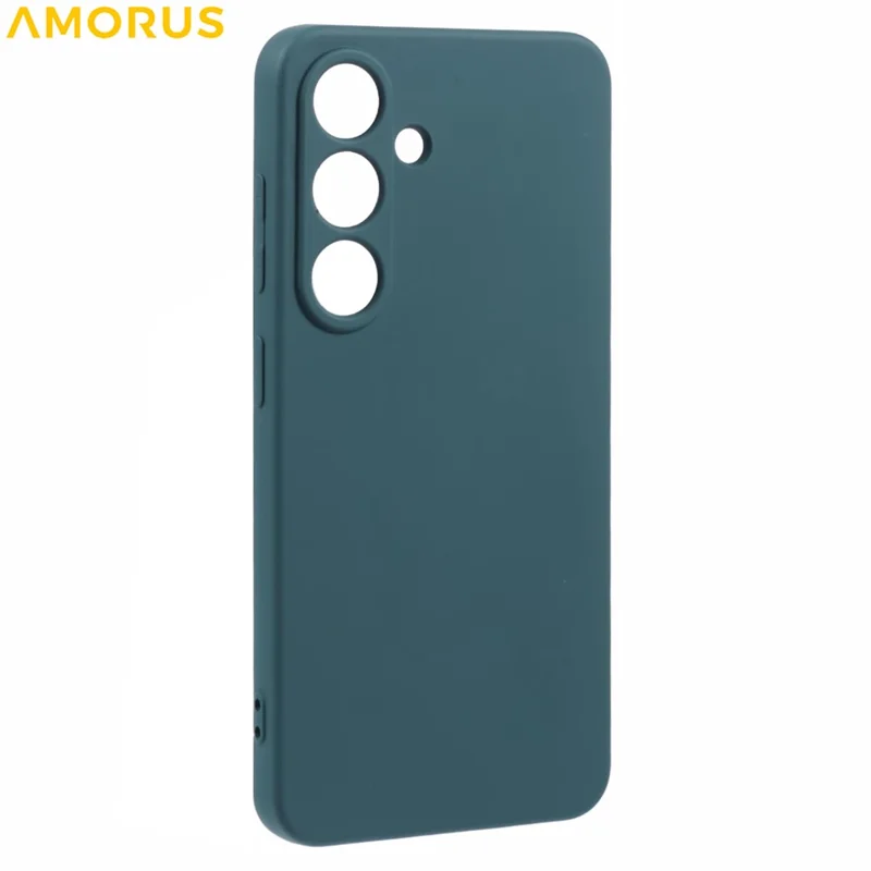 AMORUS For Samsung Galaxy S25 Case Precise Cutouts TPU Fiber Lining Shockproof Phone Cover - Army Green