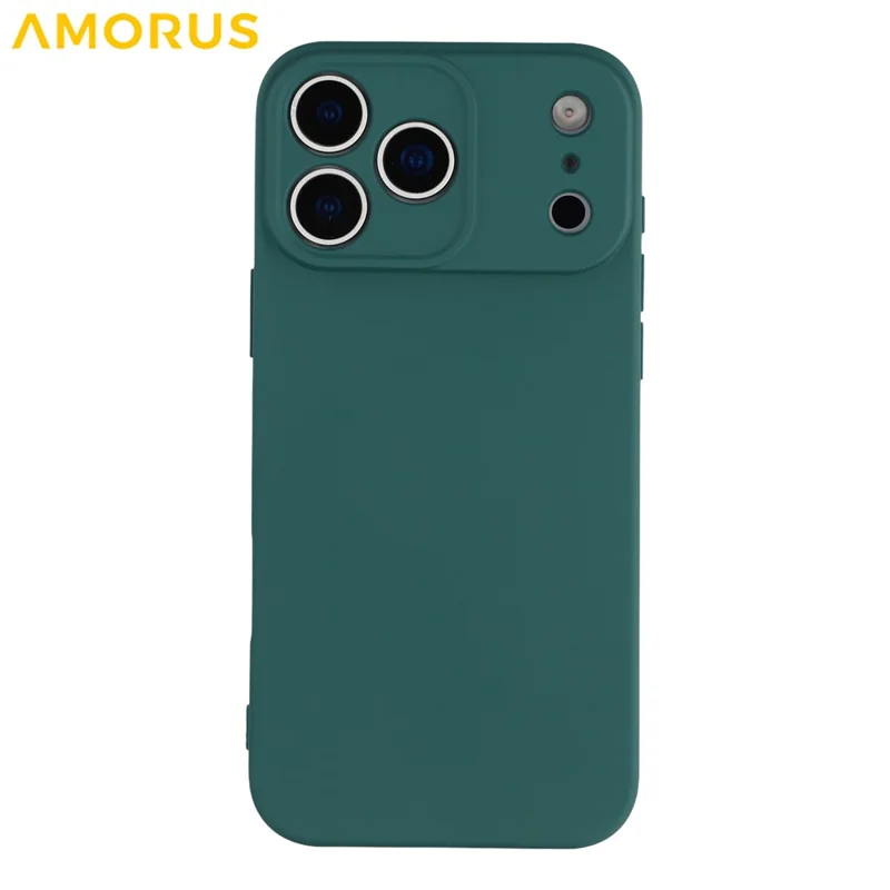 AMORUS For iPhone 17 Pro Max Case Precise Cutouts TPU Fiber Lining Shockproof Phone Cover - Army Green