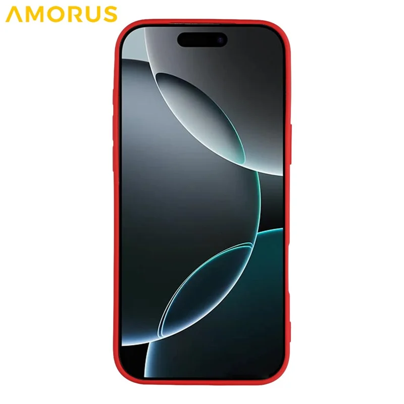 AMORUS For iPhone 17 Pro Max Case Precise Cutouts TPU Fiber Lining Shockproof Phone Cover - Red