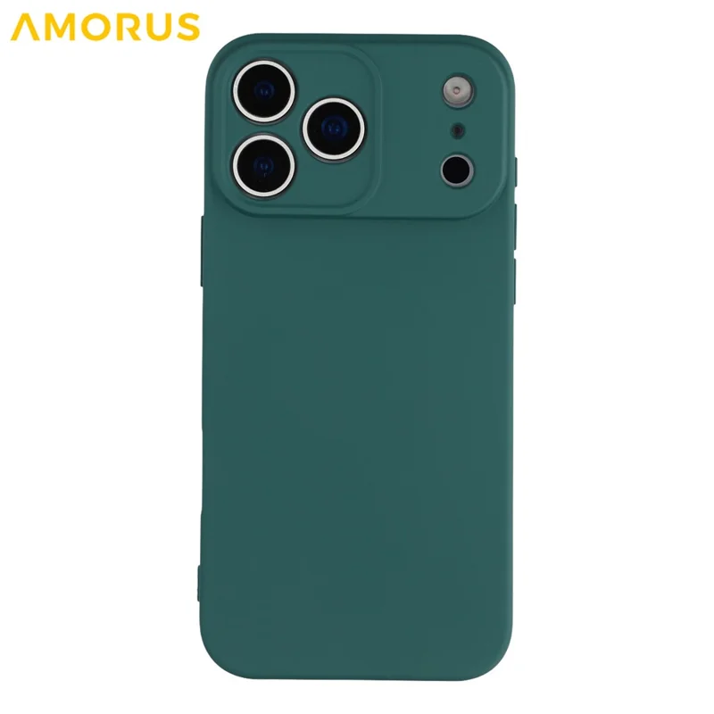 AMORUS For iPhone 17 Pro Case Precise Cutouts TPU Fiber Lining Shockproof Phone Cover - Army Green