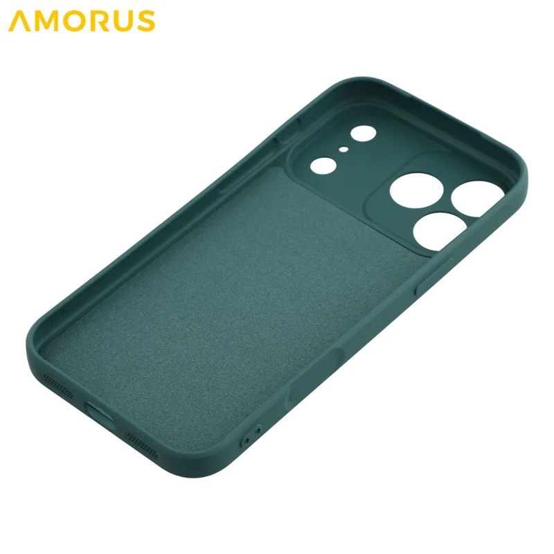 AMORUS For iPhone 17 Pro Case Precise Cutouts TPU Fiber Lining Shockproof Phone Cover - Army Green
