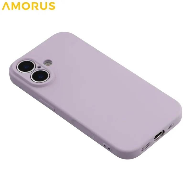 AMORUS For iPhone 17 Case Precise Cutouts TPU Fiber Lining Shockproof Phone Cover - Purple