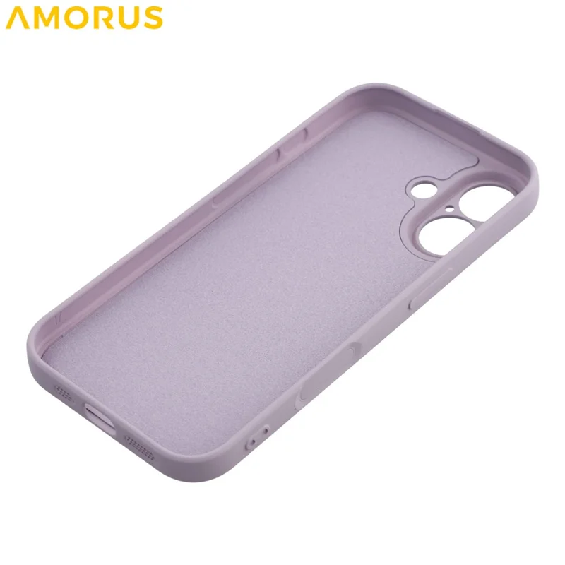 AMORUS For iPhone 17 Case Precise Cutouts TPU Fiber Lining Shockproof Phone Cover - Purple