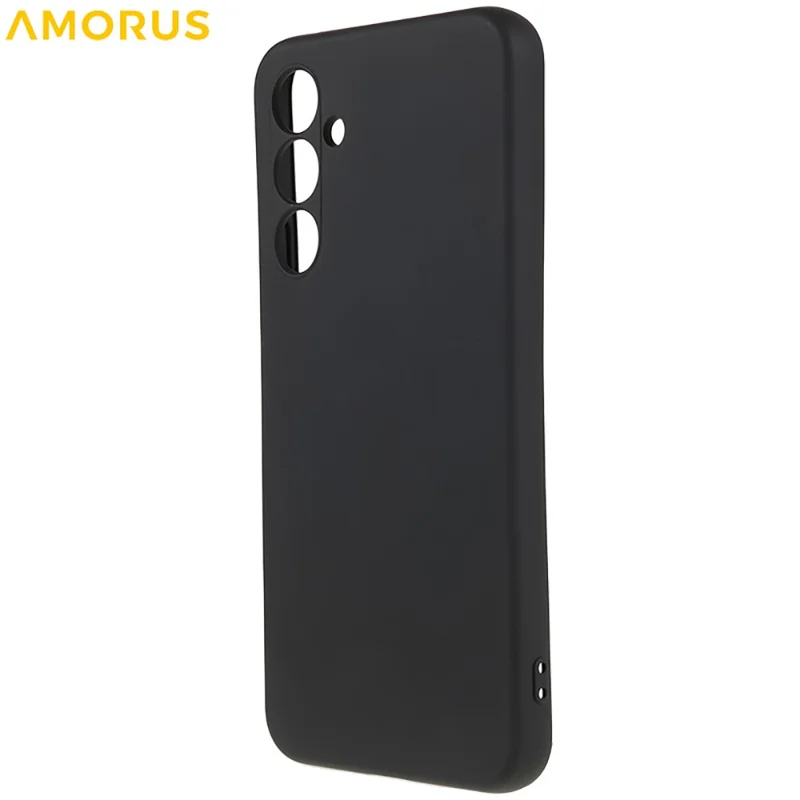 AMORUS For Samsung Galaxy S25 FE Case Precise Cutouts TPU Fiber Lining Shockproof Phone Cover - Black