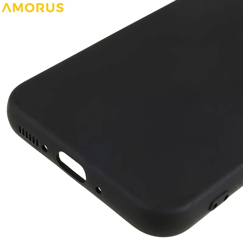 AMORUS For Samsung Galaxy S25 FE Case Precise Cutouts TPU Fiber Lining Shockproof Phone Cover - Black