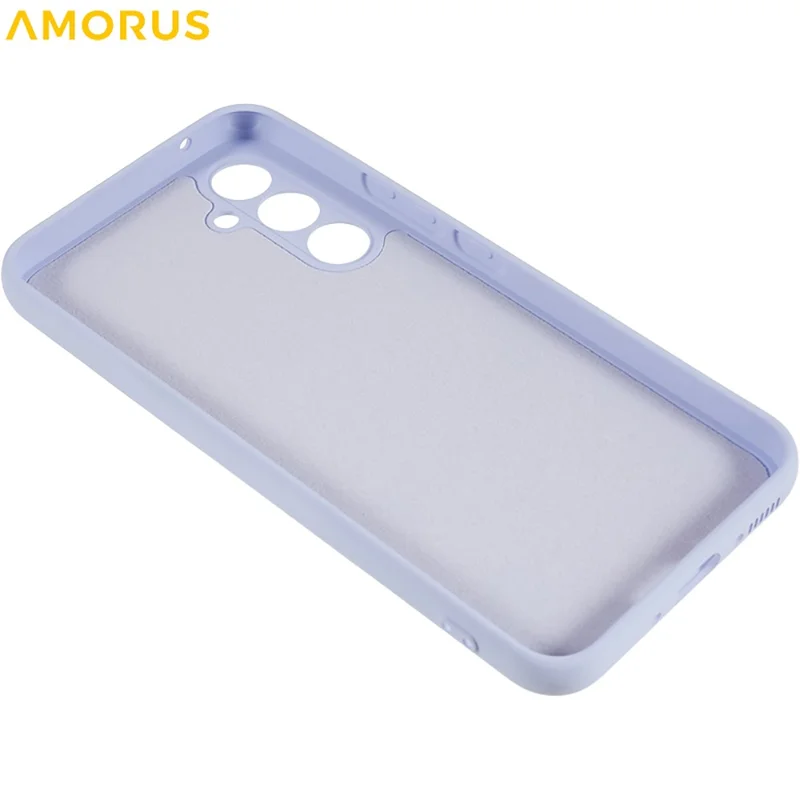 AMORUS For Samsung Galaxy S25 FE Case Precise Cutouts TPU Fiber Lining Shockproof Phone Cover - Purple
