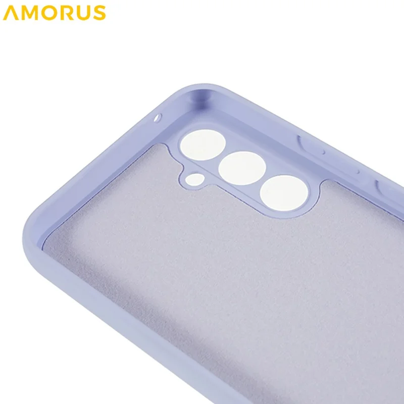 AMORUS For Samsung Galaxy S25 FE Case Precise Cutouts TPU Fiber Lining Shockproof Phone Cover - Purple