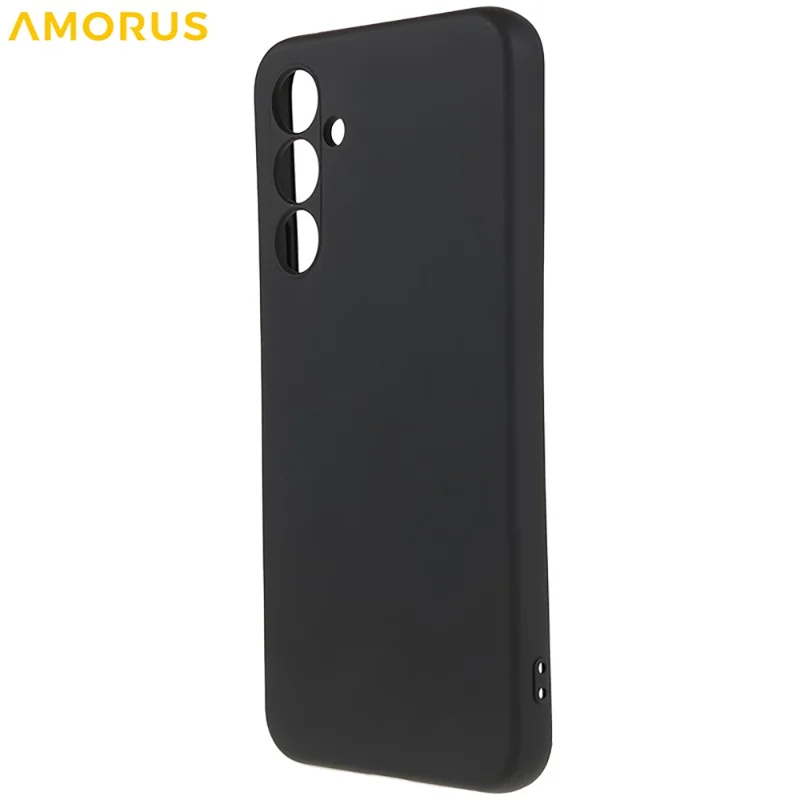 AMORUS Étui pour Samsung Galaxy S24 FE Découpes précises Doublure en fibre TPU Coque de téléphone antichoc - Noir