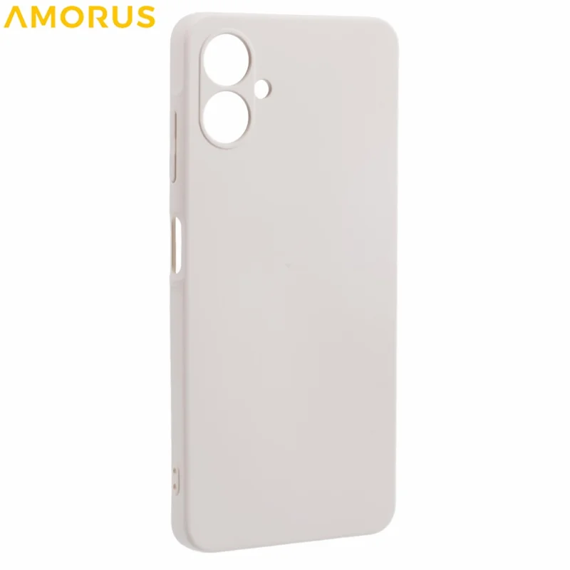 AMORUS For Samsung Galaxy A07 4G Case Precise Cutouts TPU Fiber Lining Shockproof Phone Cover - White