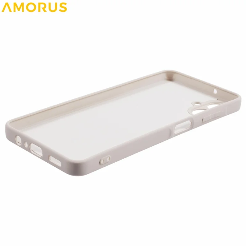 AMORUS For Samsung Galaxy A07 4G Case Precise Cutouts TPU Fiber Lining Shockproof Phone Cover - White