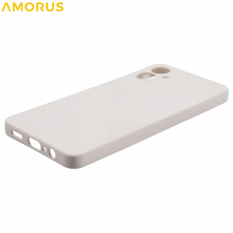 AMORUS For Samsung Galaxy A07 4G Case Precise Cutouts TPU Fiber Lining Shockproof Phone Cover - White