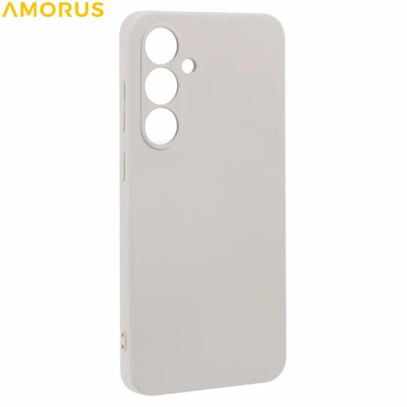 AMORUS For Samsung Galaxy A17 5G / A17 4G Case Precise Cutouts TPU Fiber Lining Shockproof Phone Cover - White