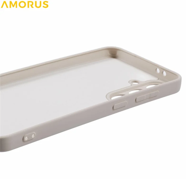 AMORUS For Samsung Galaxy A17 5G / A17 4G Case Precise Cutouts TPU Fiber Lining Shockproof Phone Cover - White