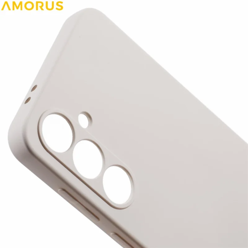 AMORUS For Samsung Galaxy A17 5G / A17 4G Case Precise Cutouts TPU Fiber Lining Shockproof Phone Cover - White