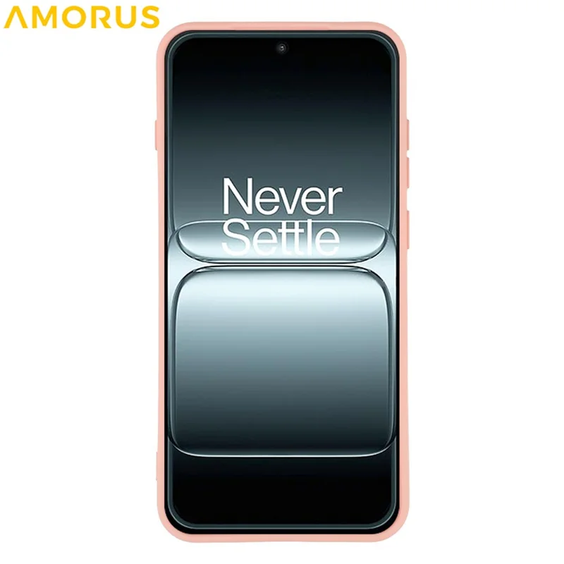 AMORUS For OnePlus 13T 5G Case Precise Cutouts TPU Fiber Lining Shockproof Phone Cover - Pink