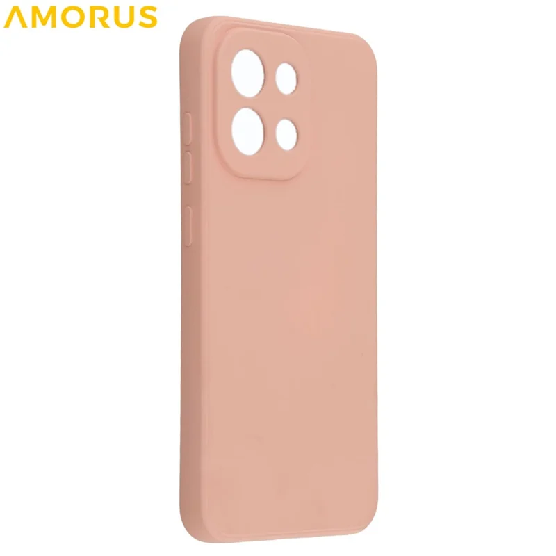 AMORUS For OnePlus 13T 5G Case Precise Cutouts TPU Fiber Lining Shockproof Phone Cover - Pink