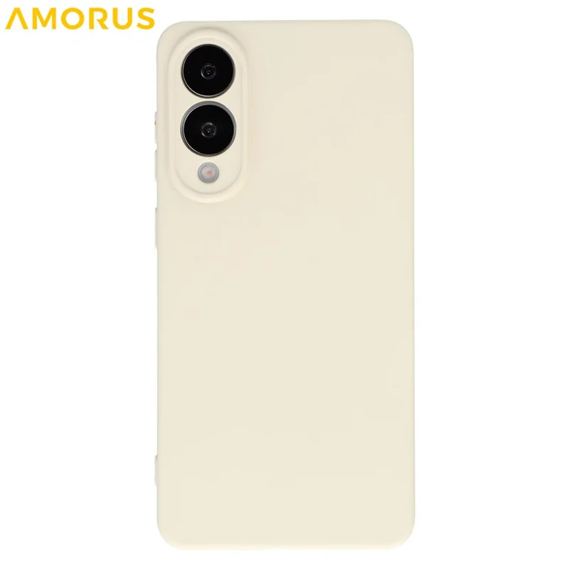 AMORUS Per Samsung Galaxy S25 Edge Custodia Tagli Precisi Rivestimento in Fibra TPU Antiurto Custodia per Telefono - Bianco